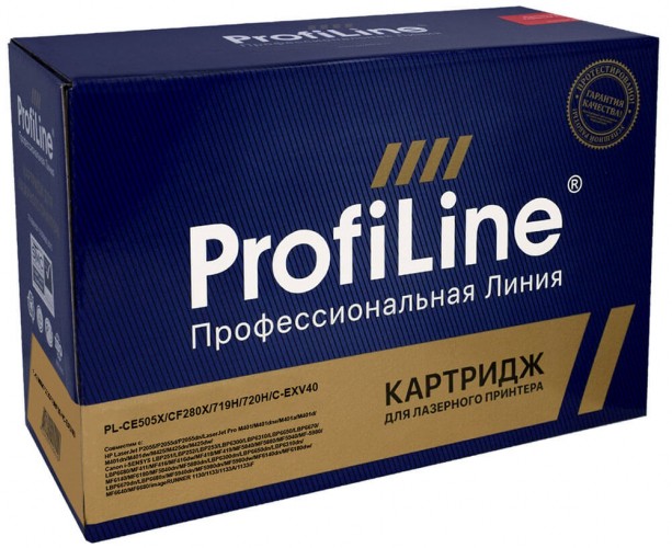 Картридж ProfiLine PL-CE505X/ CF280X/ 719H/ 720H/ C-EXV40 (№05X №80X) для принтеров HP LaserJet P2055 HP LJ Pro M401/ M425, Canon i-SENSYS LBP251/ LBP6300/ MF418/ MF6180/ LBP6300dn/ MF6680/ Canon imageRUNNER 1130/ 1133, 6900 копий