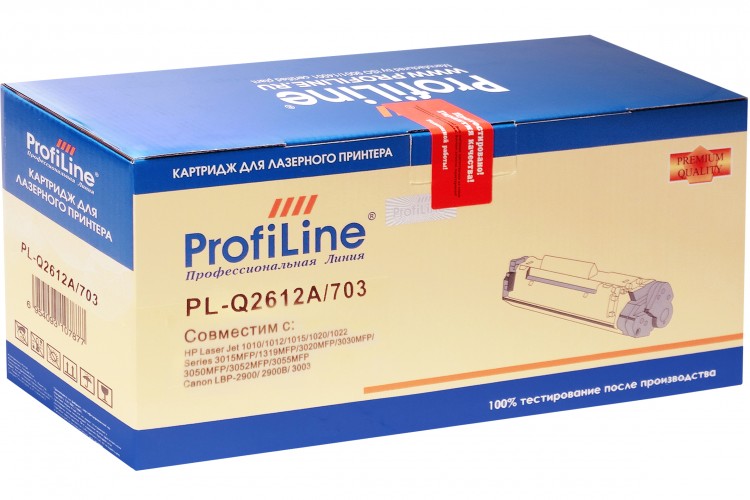 Картридж ProfiLine Q2612A/ 703 (PL-Q2612A/ 703) для принтеров HP LaserJet 1010/ Canon LBP2900/ 3300 + тонер на 1 заправку 100 гр (заправляемый)