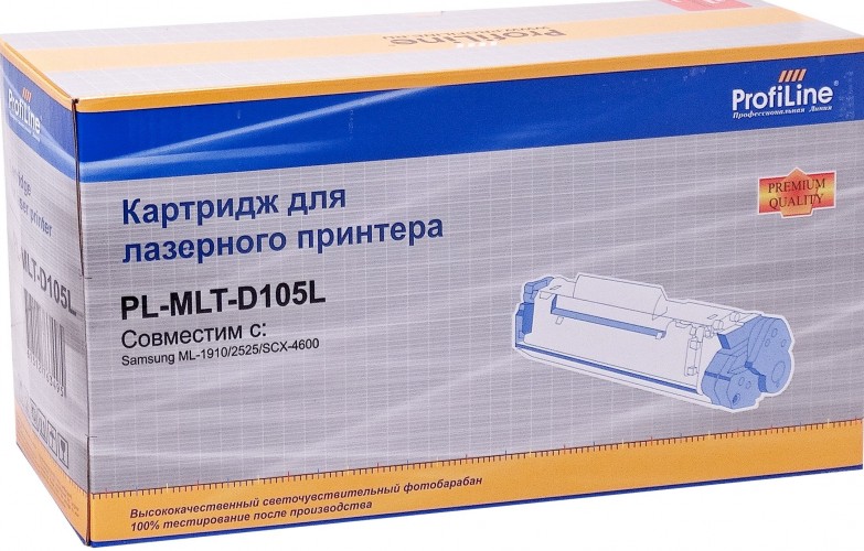 Картридж ProfiLine MLT-D105L (PL-MLT-D105L) для принтеров Samsung ML-1910/ 1915/ 2525/ 2525W/ 2580N SCX-4600/ 4623F/ 4623GN SF650 2500 страниц