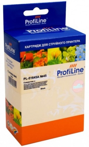 Картридж ProfiLine PL-51645AE №45 для принтеров HP DJ710C/ 712C/ 720C/ 722C/ 820C/ 830C/ 832C/ 850C/ 855C/ 930C/ 932C/ 935C/ 950C/ 1100C с водными чернилами Black