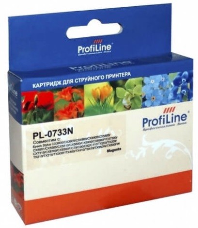 Картридж ProfiLine PL-0733N-M для принтеров Epson StylusCX3900/ CX8300/ C79/ C110/ TX200/ TX400/ TX600FW, с водными чернилами Magenta