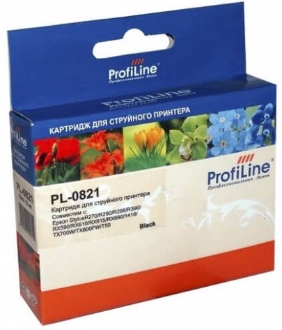 Картридж ProfiLine PL-0821-Bk для принтеров Epson StylusR270/ R290/ R295/ R390/ RX590/ RX610/ RX615/ RX690/ 1410/ TX700W/ TX800FW/ T50, с водными чернилами Black