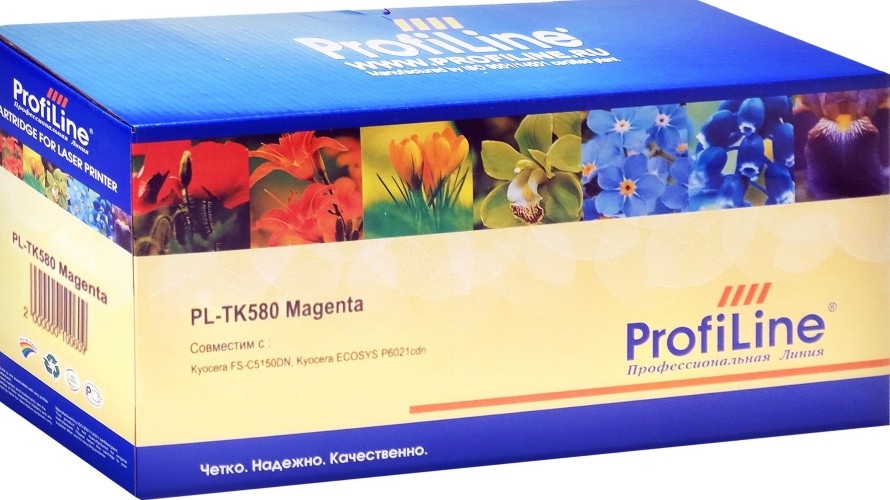 Картридж ProfiLine TK-580M (PL-TK-580M) для принтеров Kyocera FS-C5150DN/ Ecosys P6021cdn пурпурный 2800 страниц + бункер отработанного тонера