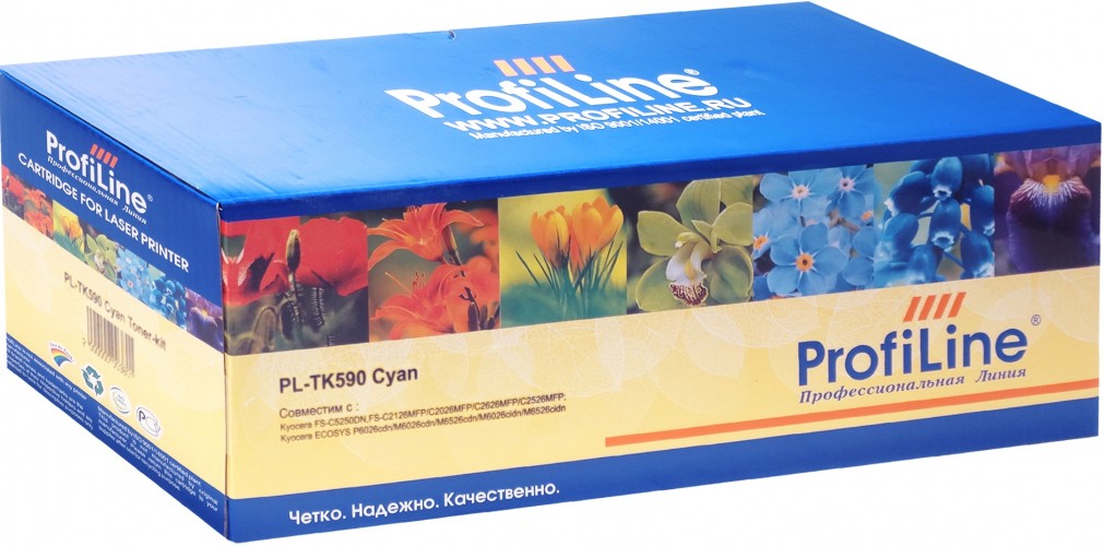 Картридж ProfiLine TK-590C (PL-TK-590C) для принтеров Kyocera FS-C5250DN/ C2026MFP/ C2026MFP+/ C2126MFP/ C2126MFP/ C2526MFP+/ C2626MFP/ Ecosys P6026cdn/ M6026cdn/ M6026cidn/ M6526cdn/ M6526cidn голубой 5000 страниц + бункер отработанного тонера