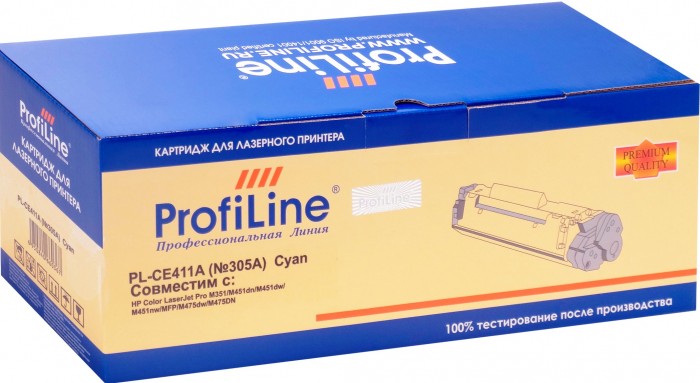 Картридж ProfiLine CE411A (PL-CE411A) для принтеров HP Color LaserJet Pro M351/ M451dn/ M451dw/ M451nw/ MFP/ M475dw/ M475DN голубой 2600 страниц