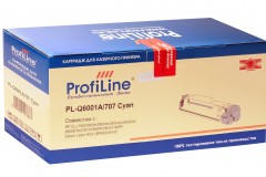 Картридж ProfiLine Q6001A/ 707 (PL-Q6001A/ 707) для принтеров HP Color LaserJet 1600/ 2600n/ 2600dn/ 2600dtn/ 2605DN/ 2605DTN/ CM1015MFP/ CM1017MFP Canon Laser Shot LBP5000/ 5100 голубой 2000 страниц