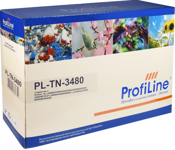 Картридж ProfiLine TN-3480 (PL-TN-3480) для принтеров Brother HL-L5000D/ 5100DN/ 5200DW/ 6300DW/ 6400DW/ 6400DWT/ DCP-L5500DN/ 6600DW/ MFC-L5700DN/ 5750DW/ 6800DW/ 6900DW 8000 страниц