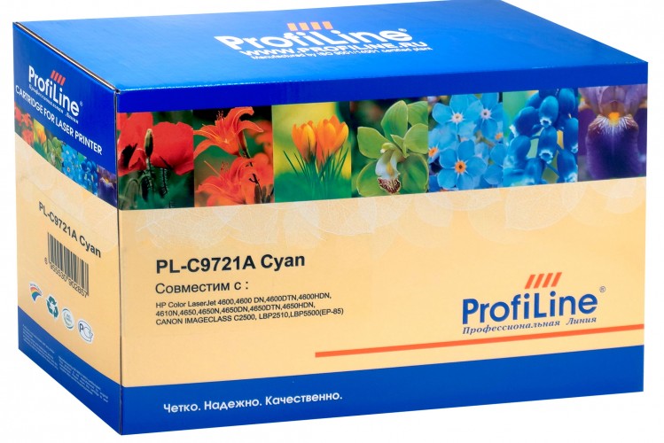 Картридж ProfiLine C9721A (PL-C9721A) для принтеров HP LaserJet 4600/ 4600n/ 4600dn/ 4600dtn/ 4600hdn/ 4650/ 4650n/ 4650dn/ 4650dtn/ 4650hdn/ Canon ImageClass C2500/ LBP2510/ 5500 голубой 8000 страниц