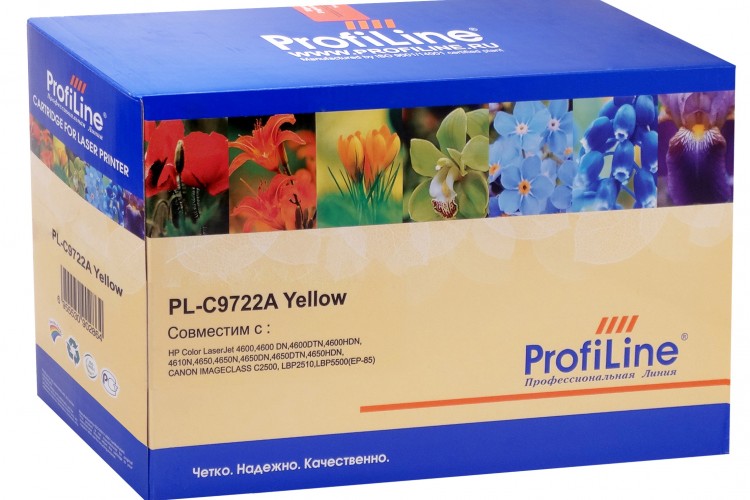Картридж ProfiLine C9722A (PL-C9722A) для принтеров HP LaserJet 4600/ 4600n/ 4600dn/ 4600dtn/ 4600hdn/ 4650/ 4650n/ 4650dn/ 4650dtn/ 4650hdn/ Canon ImageClass C2500/ LBP2510/ 5500 желтый 8000 страниц