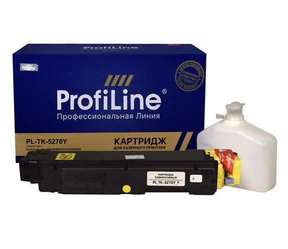 Картридж ProfiLine PL_TK-5270Y_Y для принтеров Kyocera Ecosys M6230cidn/ M6630cidn/ P6230cd Yellow 6000 страниц