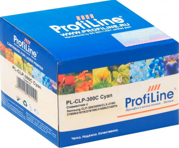 Картридж ProfiLine CLP-300-C (PL-CLP-300-C) для принтеров Samsung CLP-300/ 300N/ CLX-2160/ 2160N/ 2161K/ 2161NK/ 3160N/ 3160FN голубой 1000 страниц