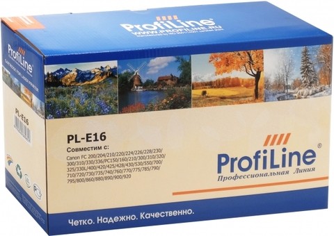 Картридж ProfiLine E-16 (PL-E-16) для принтеров Canon FC 200/ 204/ 210/ 220/ 224/ 226/ 228/ 230/ 300/ 310/ 330/ 336/ PC150/ 160/ 210/ 300/ 310/ 320/ 325/ 330L/ 400/ 420/ 425/ 428/ 430/ 530/ 550/ 700/ 710/ 720/ 730/ 735/ 740/ 760/ 770/ 775/ 785/ 790/ 795/