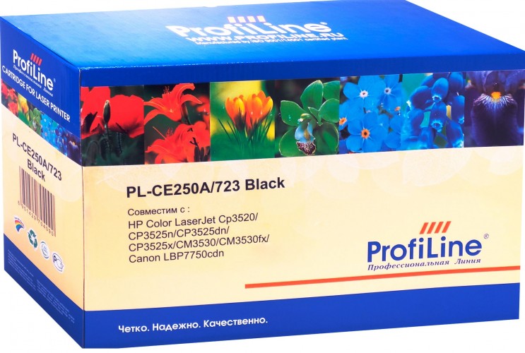Картридж ProfiLine CE250A/ 723 (PL-CE250A/ 723) для принтеров HP Color LaserJet CP3520/ CP3525n/ CP3525dn/ CP3525x/ CM3530/ CM3530fx/ Canon LBP7750cdn черный 5000 страниц