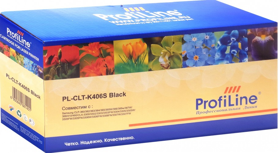 Картридж ProfiLine CLT-K406S (PL-CLT-K406S) для принтеров Samsung CLP-360/ 362/ 363/ 364/ 365/ 365W/ 366/ 366w/ 367W/ 368/ 410/ 460/ CLX-3300/ 3302/ 3303/ 3303FW/ 3304/ 3305/ 3305W/ 3305FW/ 3305FN/ 3306W/ 3306FW/ 3306FN/ 3307W/ 3307FW 1500 страниц черный