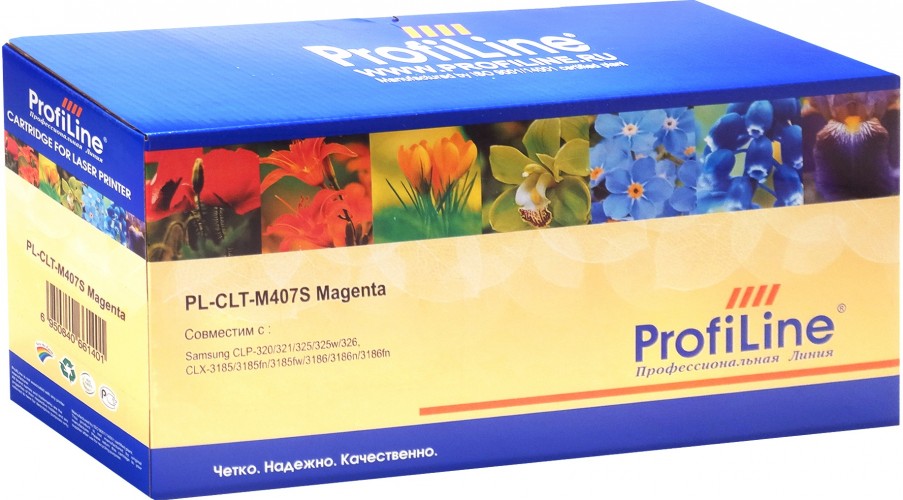 Картридж ProfiLine CLT-M407S (PL-CLT-M407S) для принтеров Samsung CLP-320/ 325/ CLX-3180/ 3185 пурпурный 1000 страниц