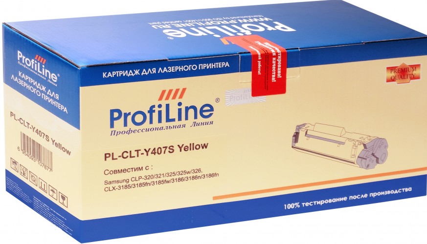 Картридж ProfiLine CLT-Y407S (PL-CLT-Y407S) для принтеров Samsung CLP-320/ 325/ CLX-3180/ 3185 желтый 1000 страниц