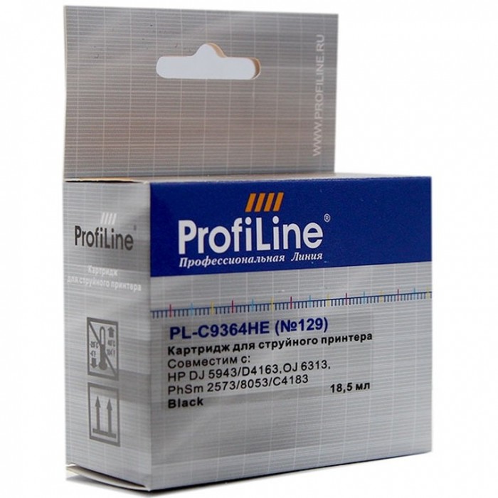 Картридж ProfiLine PL-C9364HE №129 для принтеров HP DJ 5943/ D4163/ OJ 6313/ PhSm 2573/ 8053/ C4183 Black пигмент