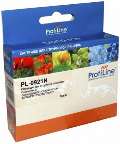 Картридж ProfiLine PL-0921N-Bk для принтеров Epson StylusC91/ CX4300/ TX106/ TX109/ TX117/ TX119/ T26/ T27, Black, водные чернила
